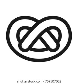 German pretzel. Brezel icon. Line style