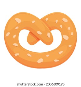 German pretzel icon cartoon vector. Bretzel food. Soft pretzel oktoberfest