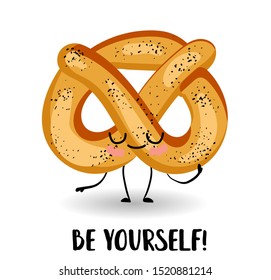 German pritzel. Bread products. Bun. Be yourself! postcard