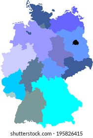 German provinces in blue