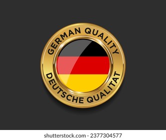 German quality golden badge vector illustration