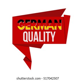 German quality origami speech bubble on white background, vector illustration