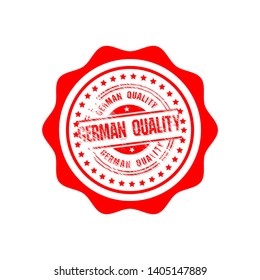 German quality stamp. circle rubber stamp. badge,seal,label