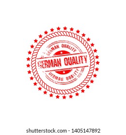 German quality stamp. circle rubber stamp. badge,seal,label