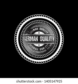 German quality stamp. circle rubber stamp. badge,seal,label