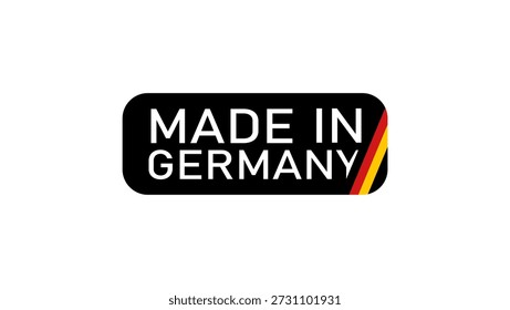German quality symbol, flat color illustration