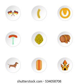 German Republic icons set. Cartoon illustration of 9 German Republic vector icons for web