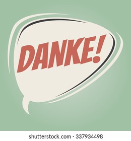 german retro speech bubble that means thank you