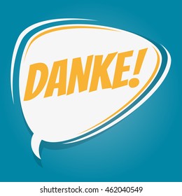german retro speech bubble that means thank you