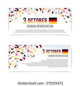 German Reunification Day banners. Vector illustration, eps10.