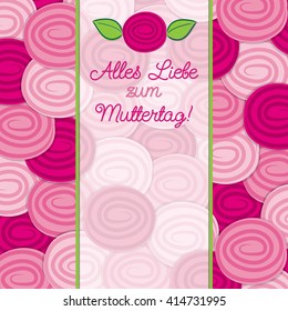 German rose Mother's Day card in vector format.