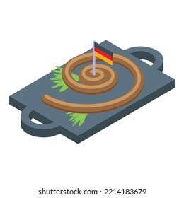 German sausage icon isometric vector. Dish food. Dinner cuisine