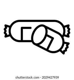 German Sausage Icon Outline Vector. Food Bratwurst. Bbq Salami