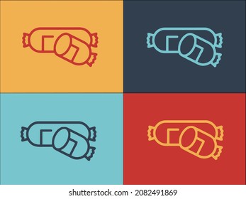 German Sausage Logo Template, Simple Flat Icon of food,german,grilled