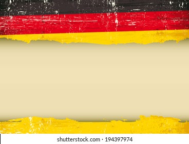 German scratched flag. A German flag with a large frame for your message. Ideal to use for a screen