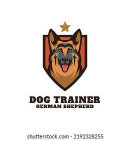 Logo de la mascota del entrenador de perros séferos de Alemania