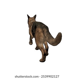 German Shepard dog animal ilustration isolated vector design template 