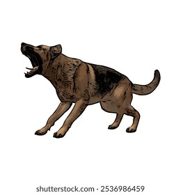 German Shepard dog animal vector ilustration isolated design on white background 