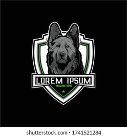 Plantilla del logotipo del perro Shepard alemán