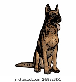 German Shepard dog vector ilustration design template 