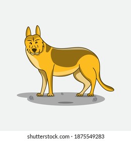 German Sheperd Dog Guard Illustration