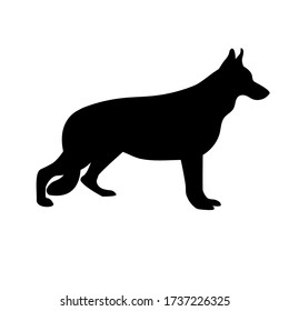 German Sheperd Dog silhouette vector design illustration