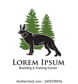 German sheperd Dog vector illustration, perfect for training dog and breading house logo design