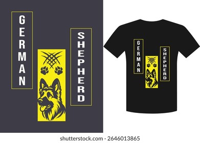 German Shepherd Abstract Paw Print T Shirt Design