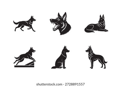  German Shepherd Active Working Dog Silhouette