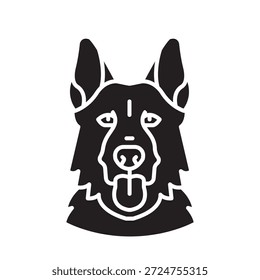 german shepherd black line icon for digital and print projects. Dog breed. Minimal clean icons for apps and websites. Modern simple icons for UI UX and branding