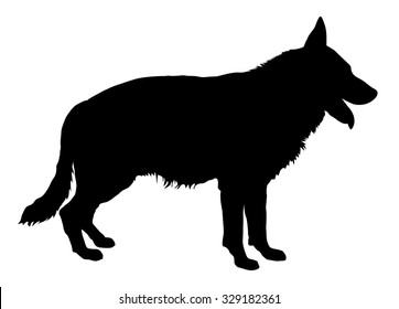 German Shepherd, black silhouette