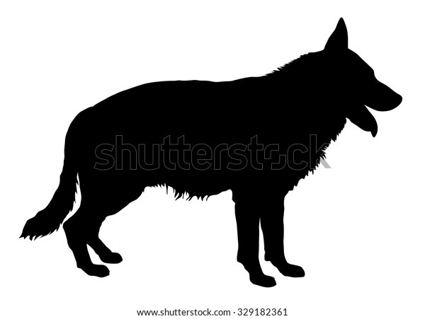 German Shepherd Black Silhouette Stock Vector (Royalty Free) 329182361