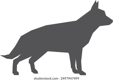 German shepherd black silhouette. Animal side view