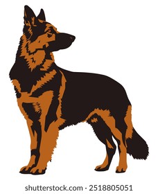 German Shepherd Clipart. Flat Vector Illustration