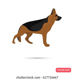 German Shepherd color flat icon for web and mobile design