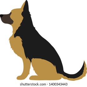German Shepherd color silhouette sitting