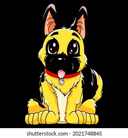 german shepherd cute puppy t funny dog puppi wo design vector illustration for use in design and print wall art poster canvas