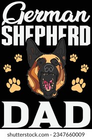 
German Shepherd Dad eps cut file for cutting machine