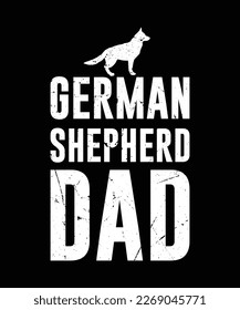 Deutsche Shepherd Papa Typografie T-Shirt, Vektorgrafik und Illustrationsdatei 