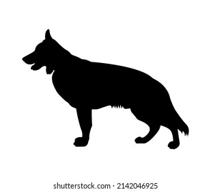 German Shepherd Dog animal Silhouette Vector Illustration.