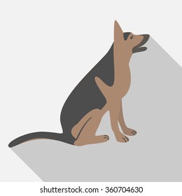 German Shepherd dog breed sitting. Vector illustration