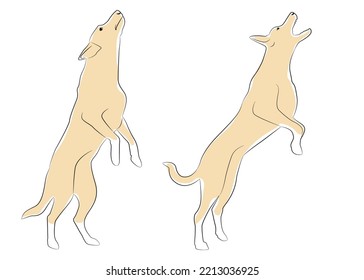 ilustración vectorial de raza de perro pastor alemán. Una silueta animal detallada de un perro mascota. Para los amantes de los shephard en todos los lugares. Coloree la silueta de altura completa de un perro.