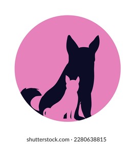 German shepherd dog breed vector illustration.A detailed animal silhouette of a pet dog. For shepherd lovers every where. Black full height silhouette of a dog. vector