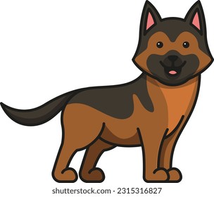 German shepherd dog cartoon icon. Animal pet and nature theme. Isolated design. Vector illustration
