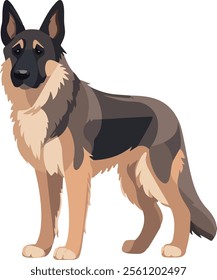 German Shepherd dog character vector artwork