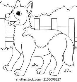 German Shepherd Dog Coloring Page for Kids