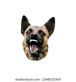 German shepherd Dog face polygonal