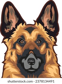 German Shepherd Dog Face Vector Design