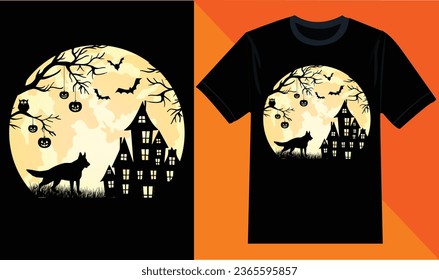 German Shepherd Dog Halloween  T-shirt Design 