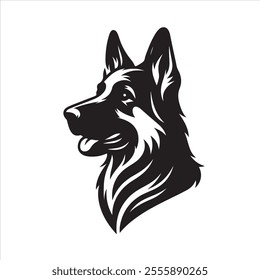 German shepherd dog head silhouette vector eps